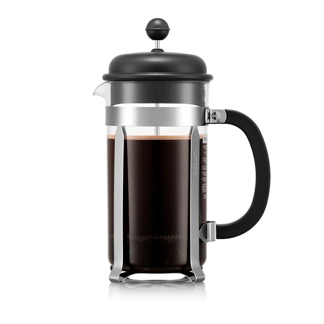 Bodum cafetière à piston avec couvercle en plastique, 8 tasses, 1 litre, acier inox