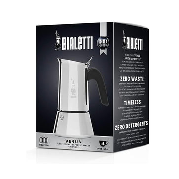 Image of Bialetti, nouvelle cafetière italienne Venus, adaptée à l'induction, acier inoxydable, 4 tasses - 3