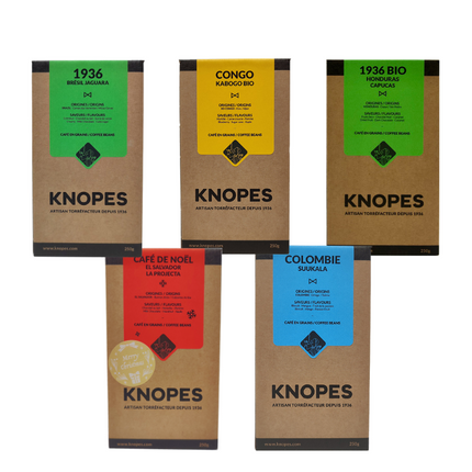 Café en grain, coffret découverte Knopes, 1.25Kg