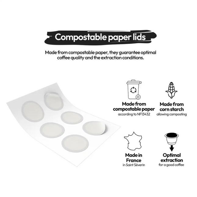 Opercules Caps'me en papier pour Nespresso® (102 unités)