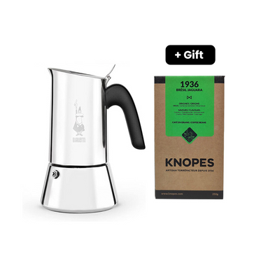 Image of Bialetti, nouvelle cafetière italienne Venus, adaptée à l'induction, acier inoxydable, 4 tasses - 1