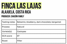 Café en grain, Finca Las Lajas, Costa Rica, Jolt
