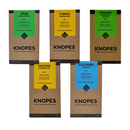 Café en grain, coffret découverte Knopes, 1.25Kg