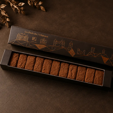 Image of Coffret, chocolat noir & lait, les pavés des 7 châteaux, Chocolaterie RG - 1