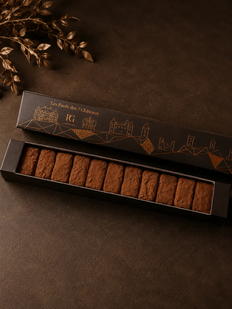 Geschenkbox, Zartbitter- und Milchschokolade, Kopfsteinpflaster der 7 Burgen, Chocolaterie RG