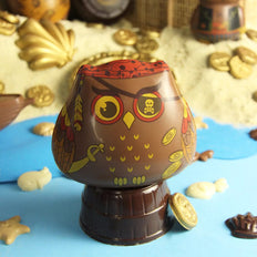 Easter creation, hiboux pirate, dark or milk chocolate, Chocolaterie RG