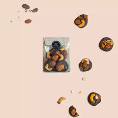 Mendiant, dark chocolate, almonds, Chocolaterie RG