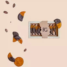 Covered fruits, dark chocolate candied orange slices, 70%, Chocolaterie RG