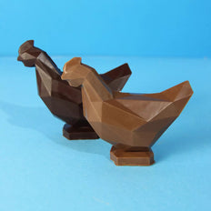 Easter creation, Poule Origami, dark or milk chocolate, Chocolaterie RG